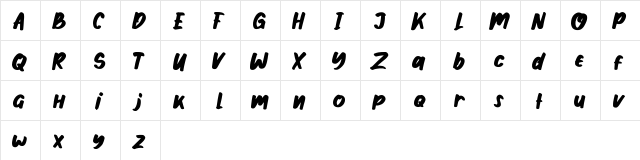 Gibson walsh Regular  glyph index