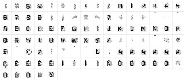 Arboret Regular  glyph index