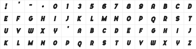 Dopest by MARSNEV italic  glyph index