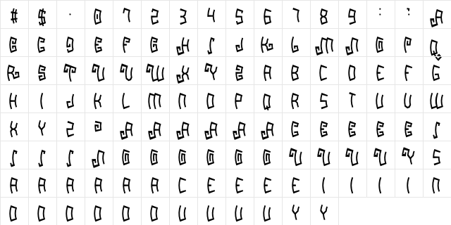 Mayapan Regular  glyph index