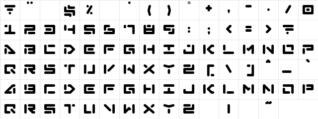 standard Jeme Regular  glyph index