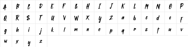 ABIMO FREE Regular  glyph index