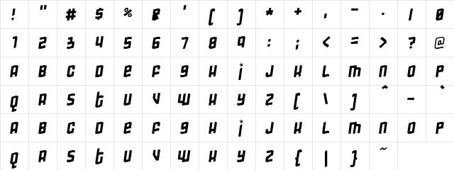 Cronice Tt Regular  glyph index