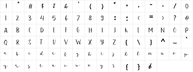 Farassya Regular  glyph index