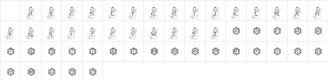 JNKSnowman Regular  glyph index