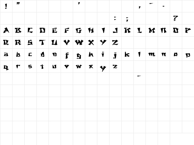 Nixon Ex Bold Bold  glyph index