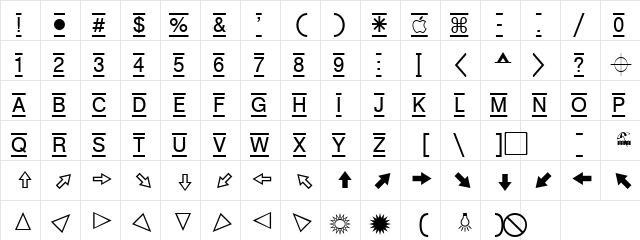 Zeal Regular  glyph index
