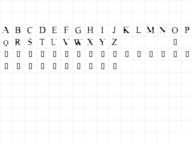 Cracked Dendrite Regular  glyph index