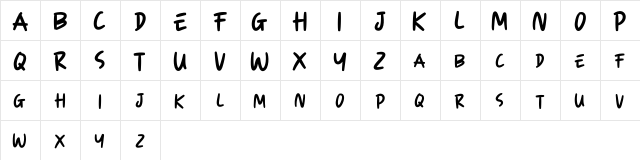 KIDEPARK Regular  glyph index