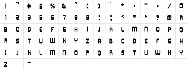 Los Banditos Regular  glyph index