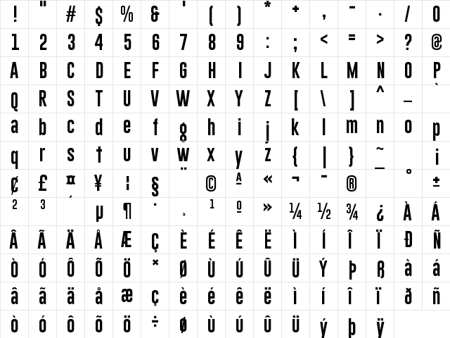 Gobold Lowplus Regular  glyph index