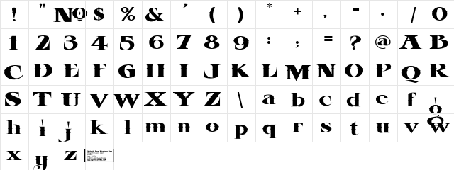 LHFEsotericNewWesternReg Medium  glyph index