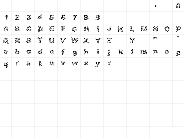 Alphabet_05 Regular  glyph index