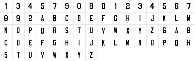 NFL Colts Throwback Regular  glyph index