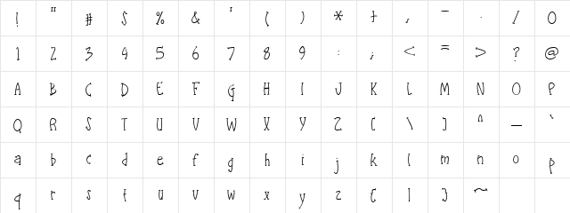 LD Jillustrious Regular  glyph index