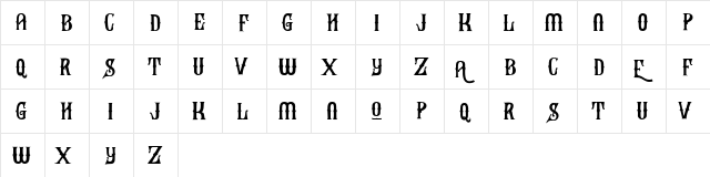 Black Heat Free Demo Regular  glyph index
