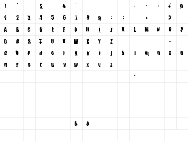 Docteur Atomic Regular  glyph index
