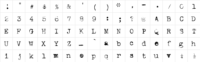 AntiqueType Regular  glyph index