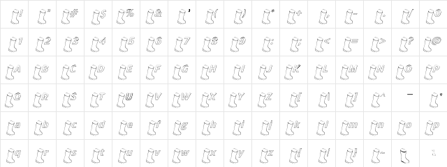 OldBootHollowItalics Regular  glyph index