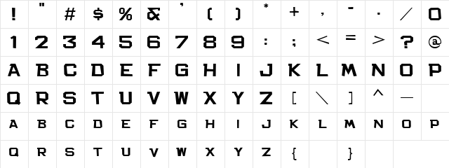 alias Regular  glyph index
