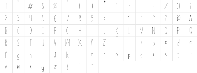 Asbah Regular  glyph index