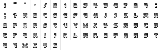 Kamikaze 3D Gradient Regular  glyph index