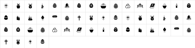 Easter Icons Regular  glyph index