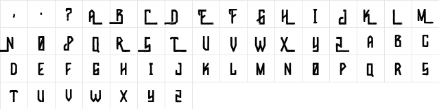 Wild River Regular  glyph index