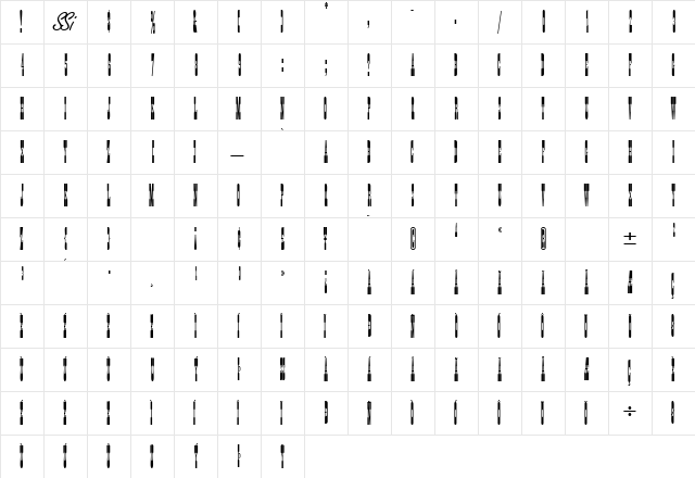 TumbleweedCapsSSK Regular  glyph index