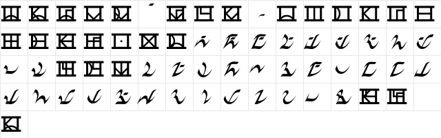 Times New Roman Regular  glyph index