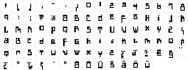DadasAngie Regular  glyph index