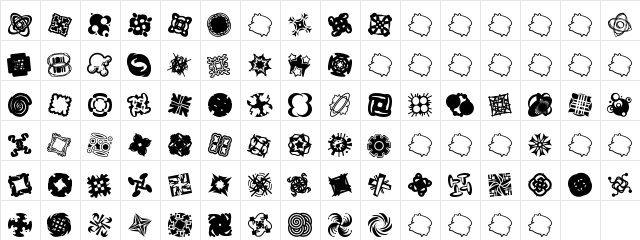 Patternalia Regular  glyph index