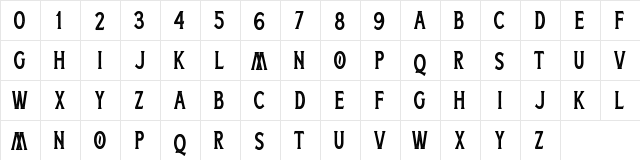 Boatman Stamped (Free Personal Use) Regular  glyph index