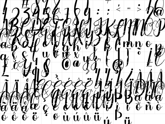 Kathiya Regular  glyph index