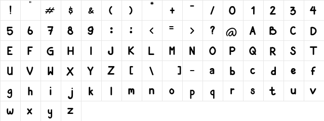 BIANCA Regular  glyph index