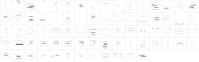 MKUltraOutline Regular  glyph index