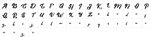 Queny FREE Regular  glyph index