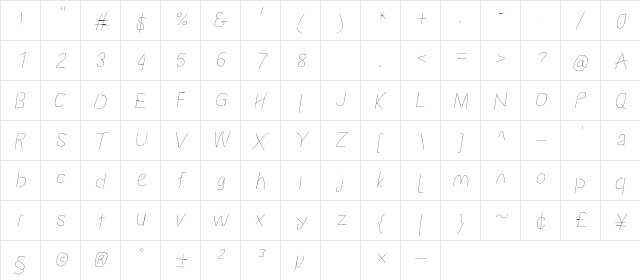 Proton LitIt  glyph index