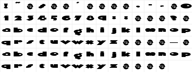 Gamble Regular  glyph index