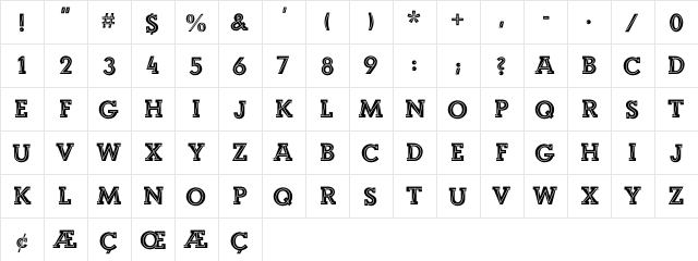 Landi_Echo Medium  glyph index