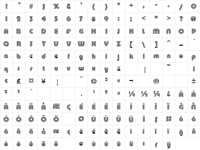 TR Pump Triline ITCNormal  glyph index