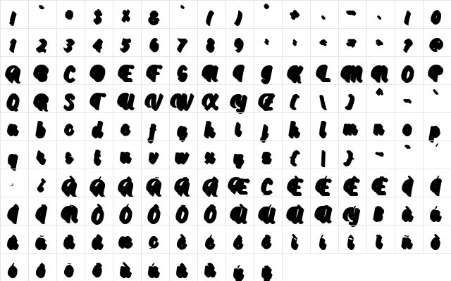 Aprilea Extruded Demo Regular  glyph index