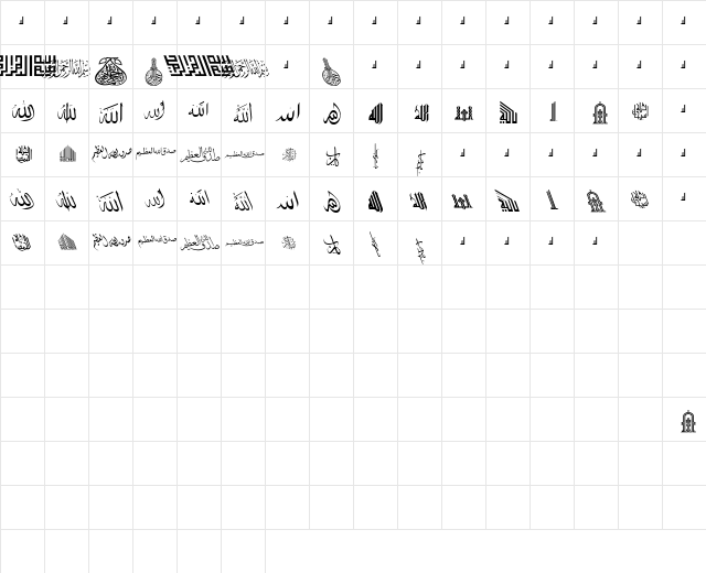 MCS Aljalalah. Normal  glyph index