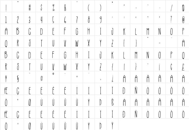 Ecriture Regular  glyph index