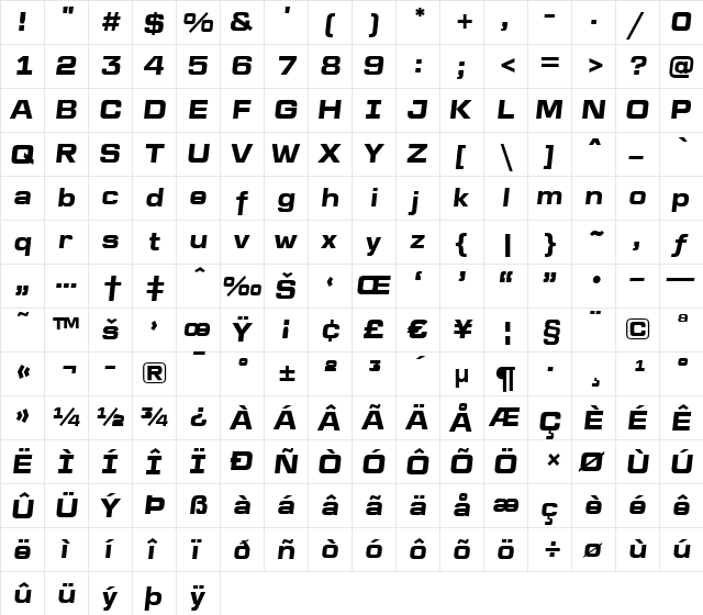 a_LineaSans Bold Italic  glyph index