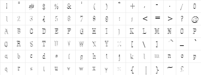 PointedOut Normal  glyph index