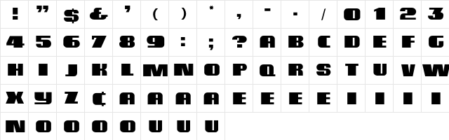 Elephant Regular  glyph index