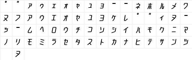 ChildishKT Regular  glyph index