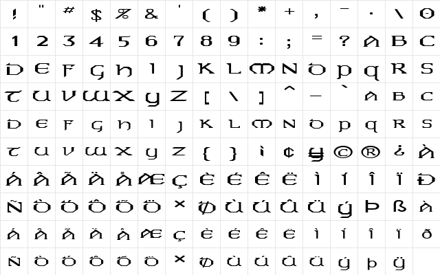 FZ JAZZY 31 EX Normal  glyph index