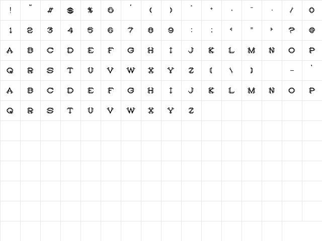 History Repeating Regular  glyph index